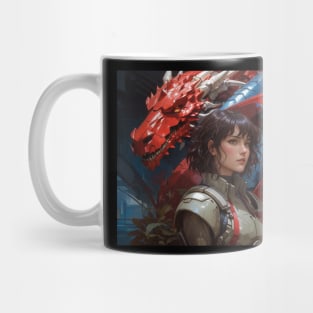 Girl with CyberPunk Dragon Mug